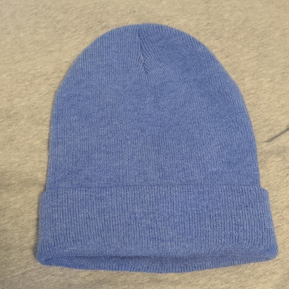 Boys Lie Blue Beanie with Folded Cuff and Ribbed Texture - Picture 2 of 2